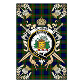 Clan Dundas Modern 02 Tartan Crest Black Garden Flag - Gold Thistle JE53 Clan Dundas Tartan Today