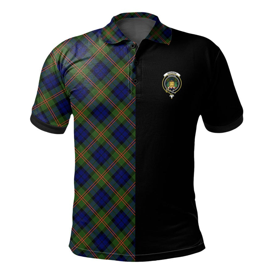 Clan Dundas Modern 02 Tartan Polo Shirt Half of Me - Cross Style EK56 Dundas Modern 02 Tartan Tartan Polo