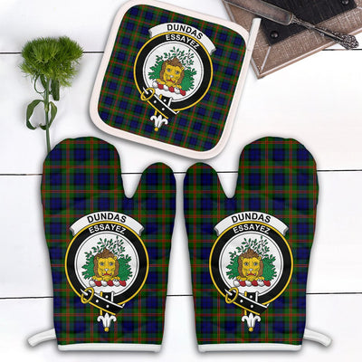 Clan Dundas Modern 02 Tartan Crest Oven Mitt And Pot Holder (2 Oven Mitts + 1 Pot Holder)