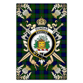 Clan Dundas Modern Tartan Crest Black Garden Flag - Gold Thistle XC52 Clan Dundas Tartan Today