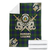 Clan Dundas Modern Tartan Gold Courage Symbol Blanket IF20 Clan Dundas Tartan Today