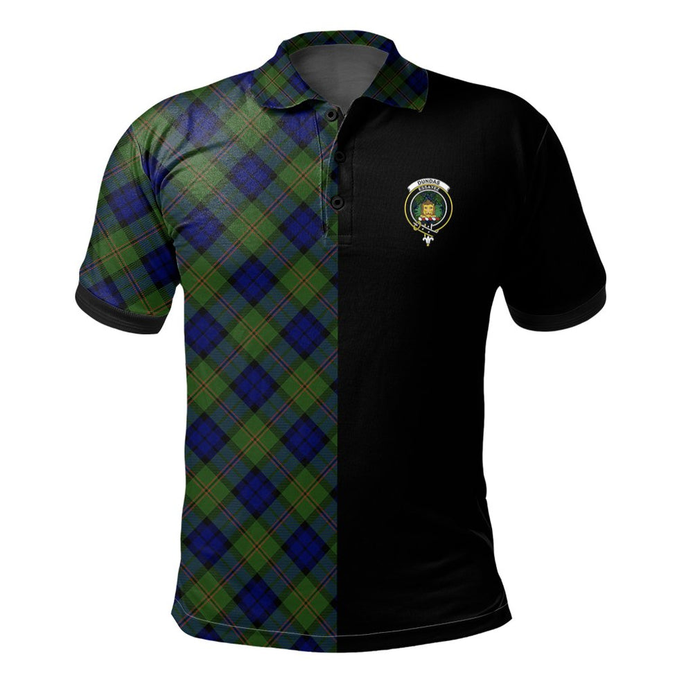 Clan Dundas Modern Tartan Polo Shirt Half of Me - Cross Style ET17 Dundas Modern Tartan Tartan Polo