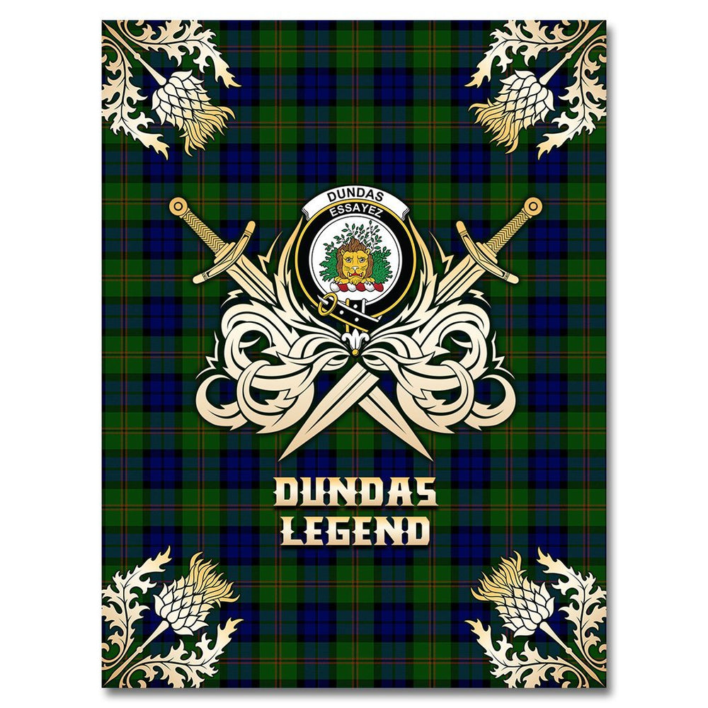 Clan Dundas Modern Tartan Gold Courage Symbol Blanket IF20 Clan Dundas Tartan Today