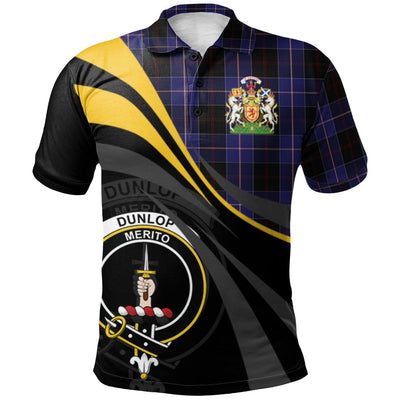 Clan Dunlop Tartan Polo Shirt - Royal Coat Of Arms Style