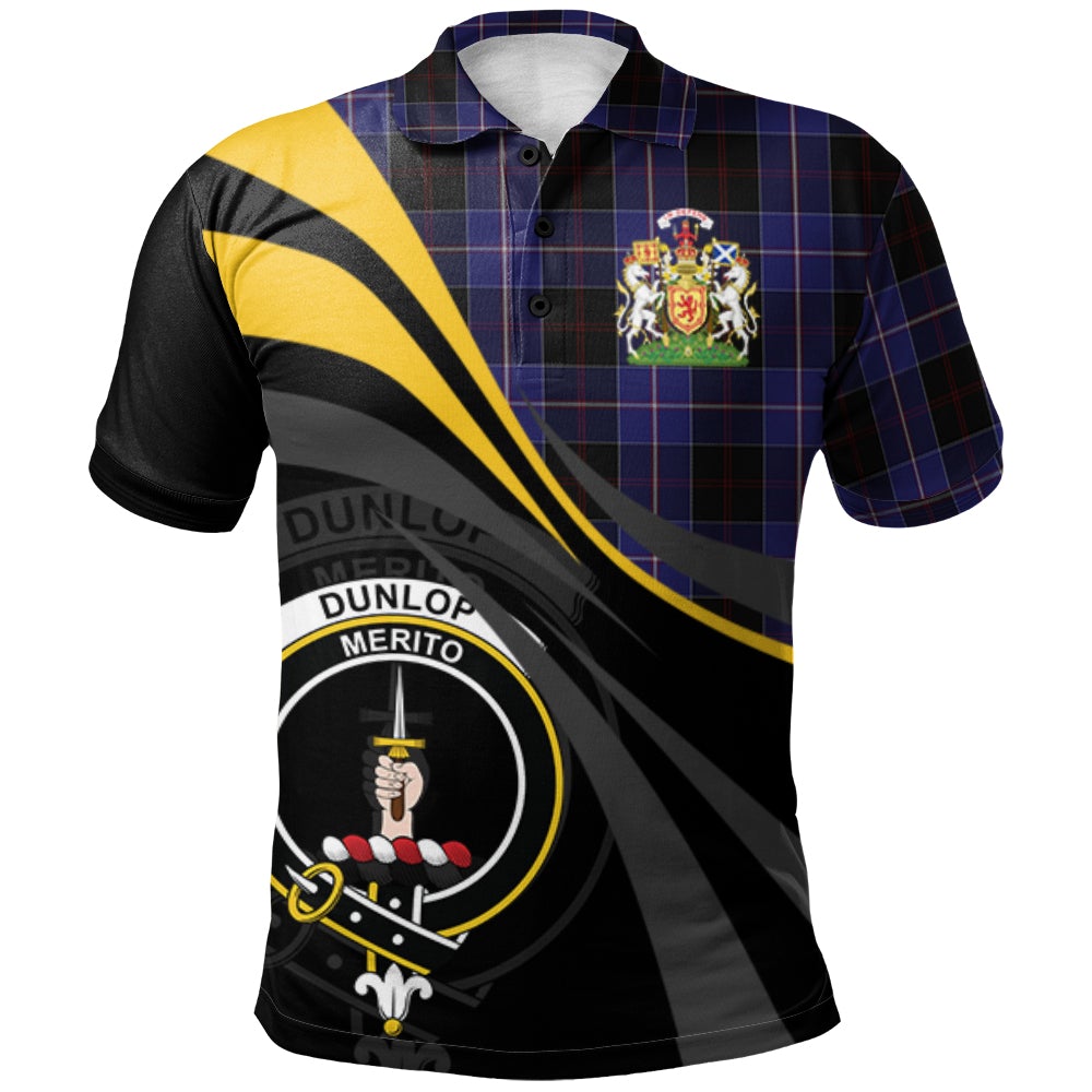 Clan Dunlop Tartan Polo Shirt - Royal Coat Of Arms Style QZ50 Dunlop Tartan Tartan Polo