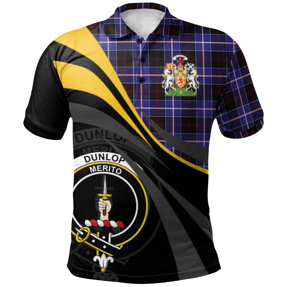 Clan Dunlop Modern Tartan Polo Shirt - Royal Coat Of Arms Style XZ30 Dunlop Modern Tartan Tartan Polo