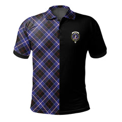Clan Dunlop Modern Tartan Polo Shirt Half of Me - Cross Style OO53 Dunlop Modern Tartan Tartan Polo