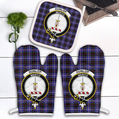 Clan Dunlop Modern Tartan Crest Oven Mitt And Pot Holder (2 Oven Mitts + 1 Pot Holder) WF21 Clan Dunlop Tartan Today