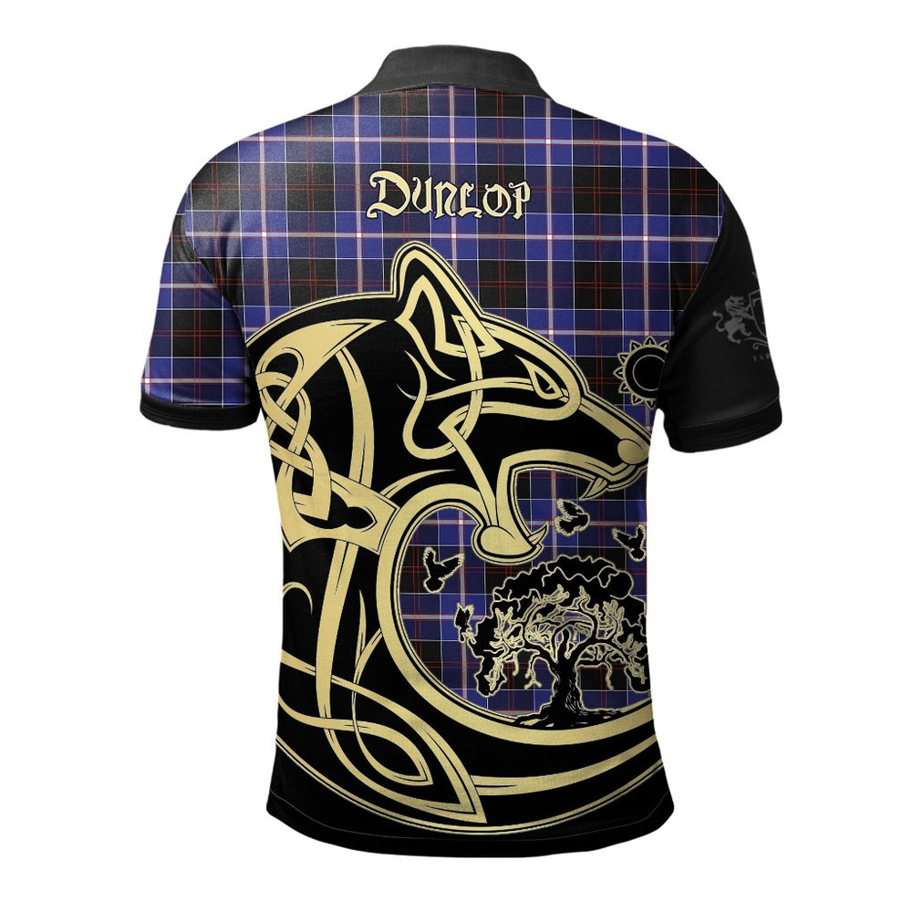 Clan Dunlop Modern Tartan Polo Shirt Viking Wolf QC74 Dunlop Modern Tartan Tartan Polo