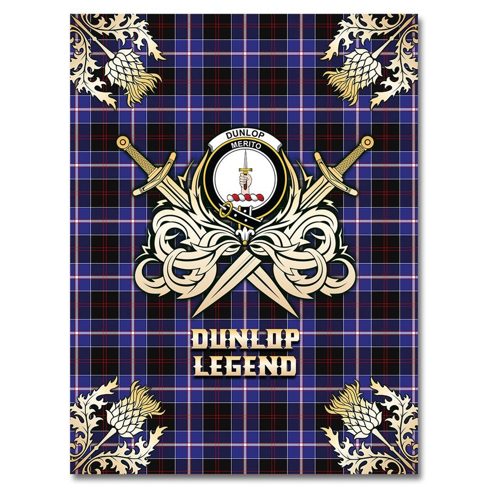 Clan Dunlop Modern Tartan Gold Courage Symbol Blanket JO93 Clan Dunlop Tartan Today