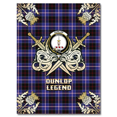 Clan Dunlop Modern Tartan Gold Courage Symbol Blanket JO93 Clan Dunlop Tartan Today