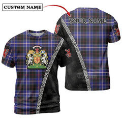 Dunlop Modern Tartan Shirt with Scotland Coat of Arms & Custom Name RW99