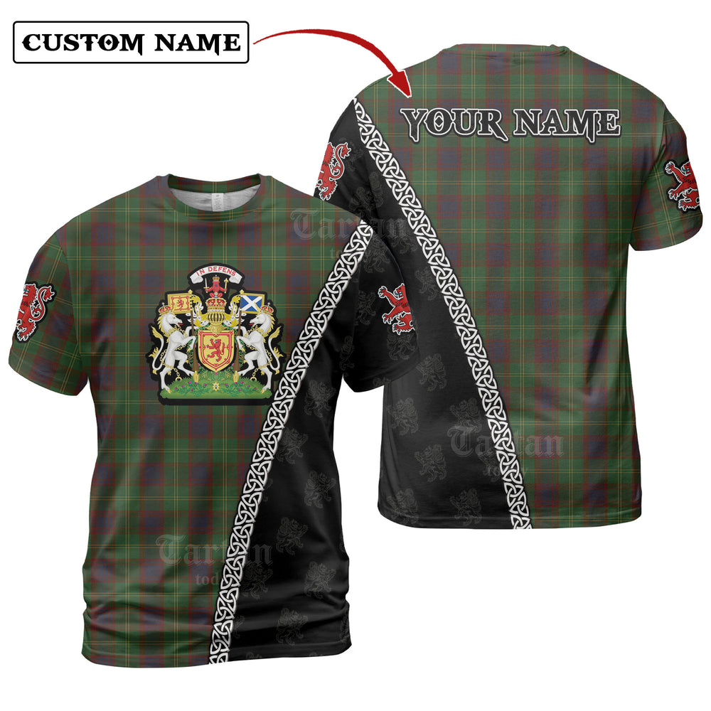 Durie Tartan Shirt with Scotland Coat of Arms & Custom Name DE18