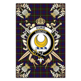 Clan Durie Tartan Crest Black Garden Flag - Gold Thistle JB10 Clan Durie Tartan Today