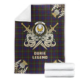 Clan Durie Tartan Gold Courage Symbol Blanket BD45 Clan Durie Tartan Today