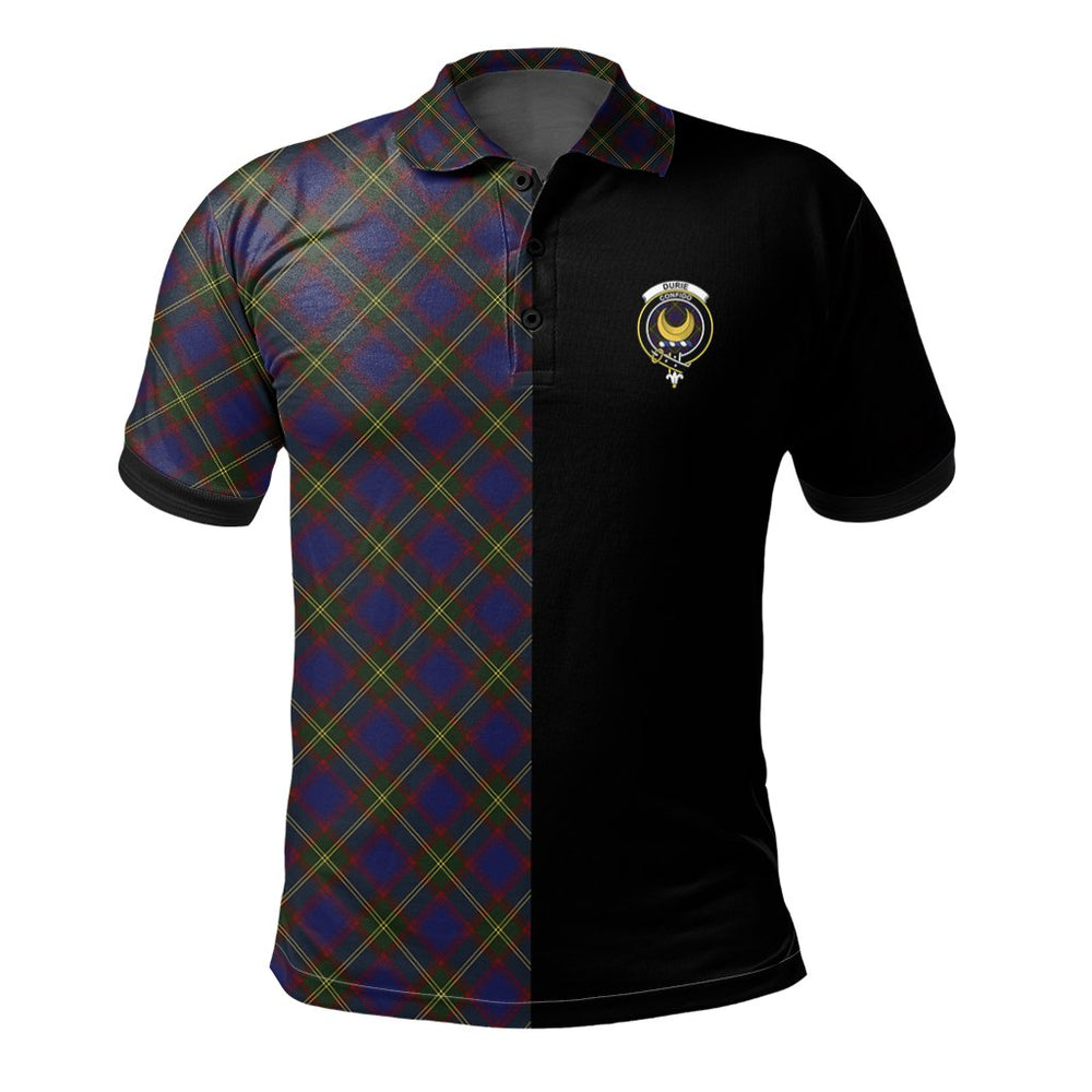 Clan Durie Tartan Polo Shirt Half of Me - Cross Style OX39 Durie Tartan Tartan Polo