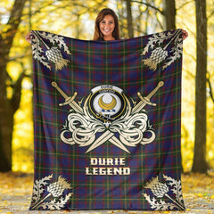 Clan Durie Tartan Gold Courage Symbol Blanket BD45 Clan Durie Tartan Today