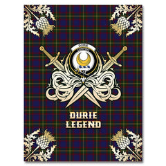 Clan Durie Tartan Gold Courage Symbol Blanket BD45 Clan Durie Tartan Today