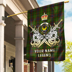Custom Name Clan Durie Tartan Garden Flag with Clan Crest and the Golden Sword of Courageous Legacy IV63