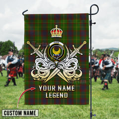 Personalized Custom Name Clan Durie Tartan Garden Flag with Clan Crest and the Golden Sword of Courageous Legacy IV63 - Durie Tartan Design, Scottish Heritage Gift