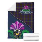 Clan Durie Tartan Crest Premium Blanket Thistle Style LH35 Clan Durie Tartan Today