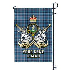 Custom Name Clan Earl of St Andrews Tartan Garden Flag with Clan Crest and the Golden Sword of Courageous Legacy ZT25
