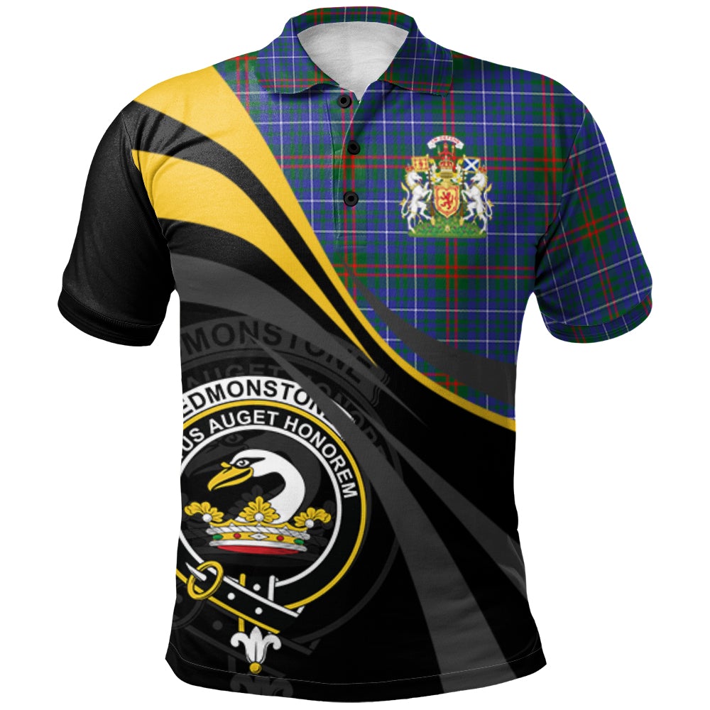 Clan Edmonstone Tartan Polo Shirt - Royal Coat Of Arms Style JG24 Edmonstone Tartan Tartan Polo