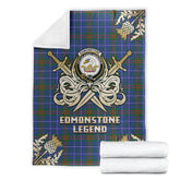 Clan Edmonstone Tartan Gold Courage Symbol Blanket YJ70 Clan Edmonstone Tartan Today
