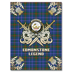 Clan Edmonstone Tartan Gold Courage Symbol Blanket YJ70 Clan Edmonstone Tartan Today