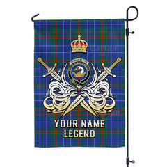Custom Name Clan Edmonstone Tartan Garden Flag with Clan Crest and the Golden Sword of Courageous Legacy MH97