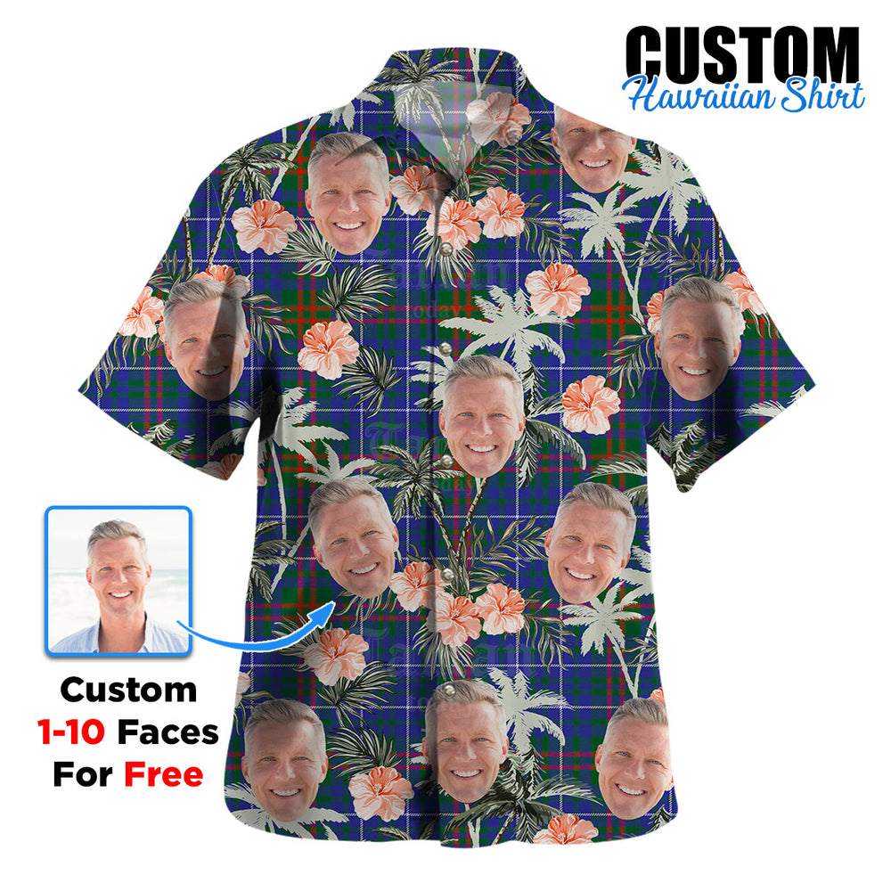 Clan Edmonstone Tartan Custom Face Hawaiian Shirt – Unisex Gift for Family Members, Summer Party EL53 Edmonstone Tartan Tartan Hawaii Shirt