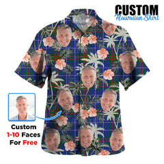 Clan Edmonstone Tartan Custom Face Hawaiian Shirt – Unisex Gift for Family Members, Summer Party EL53 Edmonstone Tartan Tartan Hawaii Shirt