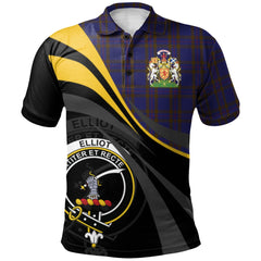 Clan Elliot Tartan Polo Shirt - Royal Coat Of Arms Style MC70 Elliot Tartan Tartan Polo