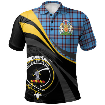 Clan Elliot Ancient Tartan Polo Shirt - Royal Coat Of Arms Style