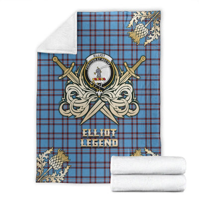 Clan Elliot Ancient Tartan Gold Courage Symbol Blanket