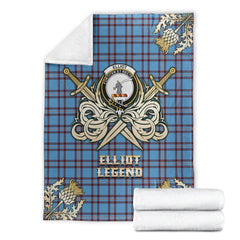 Clan Elliot Ancient Tartan Gold Courage Symbol Blanket RN92 Clan Elliot Tartan Today