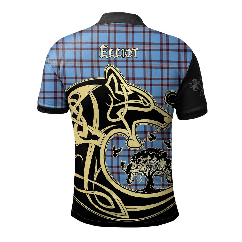 Clan Elliot Ancient Tartan Polo Shirt Viking Wolf LK62 Elliot Ancient Tartan Tartan Polo