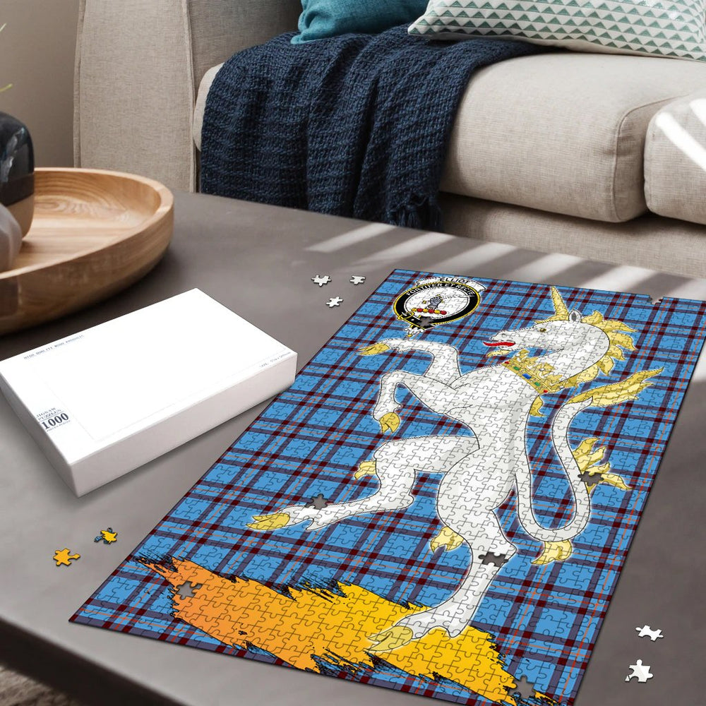 Clan Elliot Ancient Tartan Crest Unicorn Scotland Jigsaw Puzzles Gift For Family KR56 Clan Elliot Tartan Today