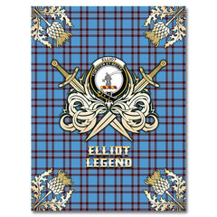 Clan Elliot Ancient Tartan Gold Courage Symbol Blanket RN92 Clan Elliot Tartan Today
