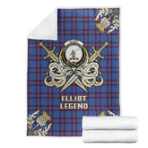 Clan Elliot Modern Tartan Gold Courage Symbol Blanket OI93 Clan Elliot Tartan Today