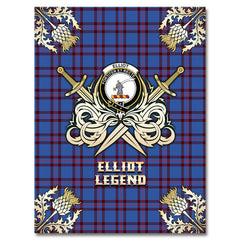 Clan Elliot Modern Tartan Gold Courage Symbol Blanket OI93 Clan Elliot Tartan Today