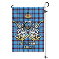 Custom Name Clan Elliot Ancient Tartan Garden Flag with Clan Crest and the Golden Sword of Courageous Legacy WU31