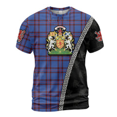 Personalized Clan Elliot Modern Tartan Shirt with Scotland Coat of Arms & Custom Name SI83