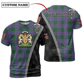 Elphinstone Tartan Shirt with Scotland Coat of Arms & Custom Name VF19