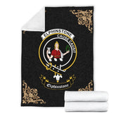 Clan Elphinstone Crest Tartan Premium Blanket Black JD61 Clan Elphinstone Tartan Today