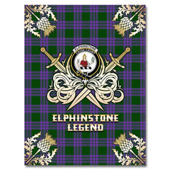 Clan Elphinstone Tartan Gold Courage Symbol Blanket SL69 Clan Elphinstone Tartan Today