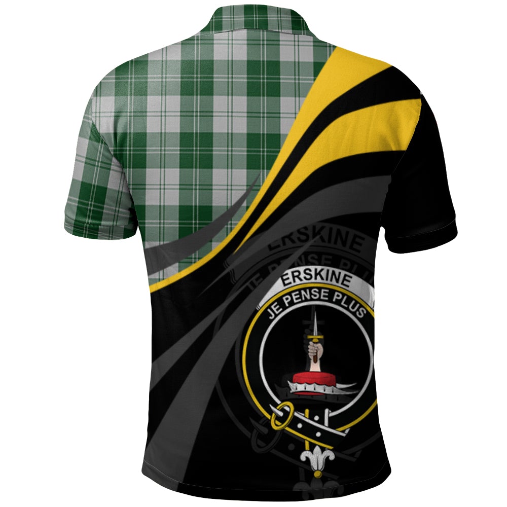Clan Erskine Green Tartan Polo Shirt - Royal Coat Of Arms Style VM32 Erskine Green Tartan Tartan Polo