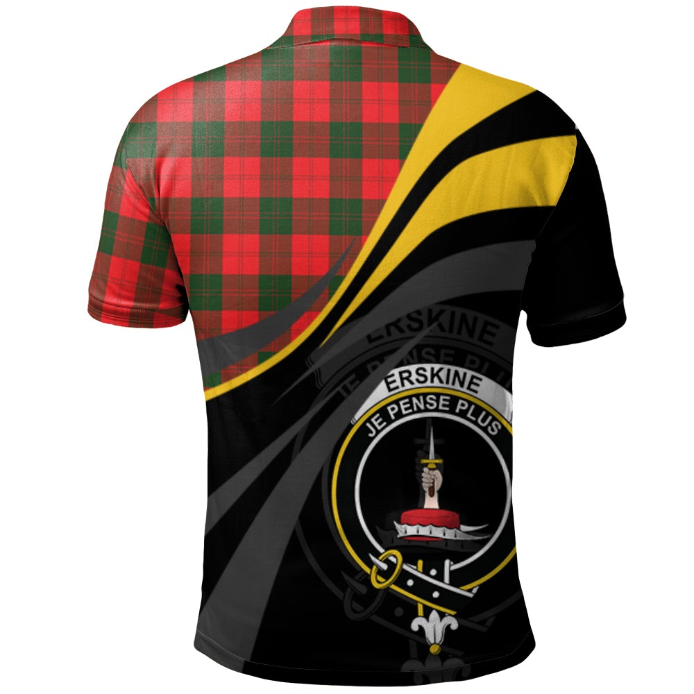 Clan Erskine Modern Tartan Polo Shirt - Royal Coat Of Arms Style NU44 Erskine Modern Tartan Tartan Polo