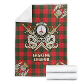 Clan Erskine Modern Tartan Gold Courage Symbol Blanket GW27 Clan Erskine Tartan Today