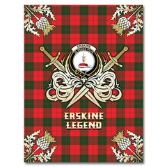 Clan Erskine Modern Tartan Gold Courage Symbol Blanket GW27 Clan Erskine Tartan Today